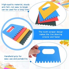 Plastic Paint Scraper Tool, 12.8 x 8 x 0.2 cm, Red, Yellow, Blue, and Green