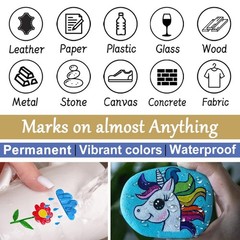 Paint Markers Pens, 12 Colors Painting Marker on Almost Anything, Quick Dry a…
