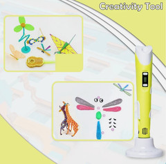 3D Printing Pen Set 3D Drawing Pen with Led Display 3 Color Filament Kid Gift*