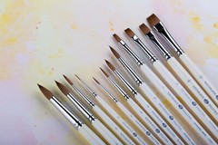 Kolinsky Sable Brush Round NEVSKAYA PALITRA Professional SHORT Handle RUSSIA