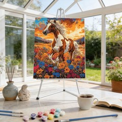 Horse Paint by Numbers Kit for Adults Beginners Acrylic Canvas Art Set