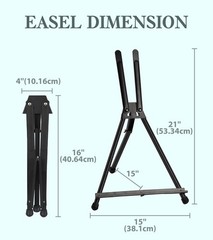 Tabletop Easel for Painting, 16″ to 21″ Artist Display Tripod with Extension,…