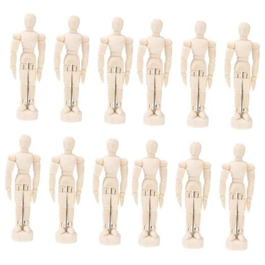 Artists Wooden Manikin Jointed Mannequin: 12 Pack 4.5 Inch Artist 12PCS