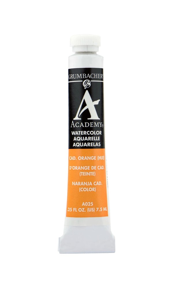 Grumbacher Academy Watercolor 0.25 Ounce (Pack of 1), Cadmium Orange Hue