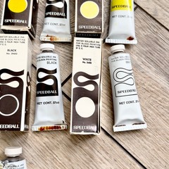 Vintage Speedball 37cc Water Soluble Block Print Ink Lot Of 15 Tubes