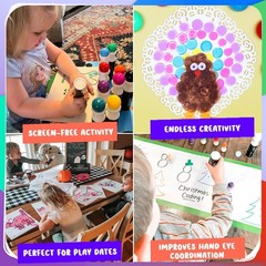 Chalkola 16 Washable Dot Markers for Toddlers | w/ 50 Page Coloring Activity …