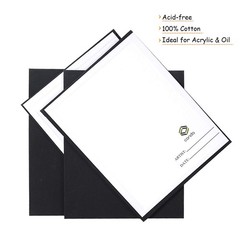CONDA Black Canvas Board for Painting, 12 Pack Multi Size 11×14, 9×12, 8×10,