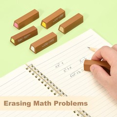 Pencil Erasers Rubber, 5 Pcs Art Eraser Scented, Dark Brown/Green