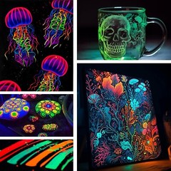Fabric Paint 10Colors Glow in the Dark Paint 3D 10colors pen shape 3D Permanent