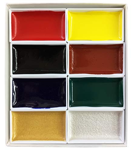 Kissho Gansai Japanese Watercolor Paint Set 8Colors Traditional Nihonga Art