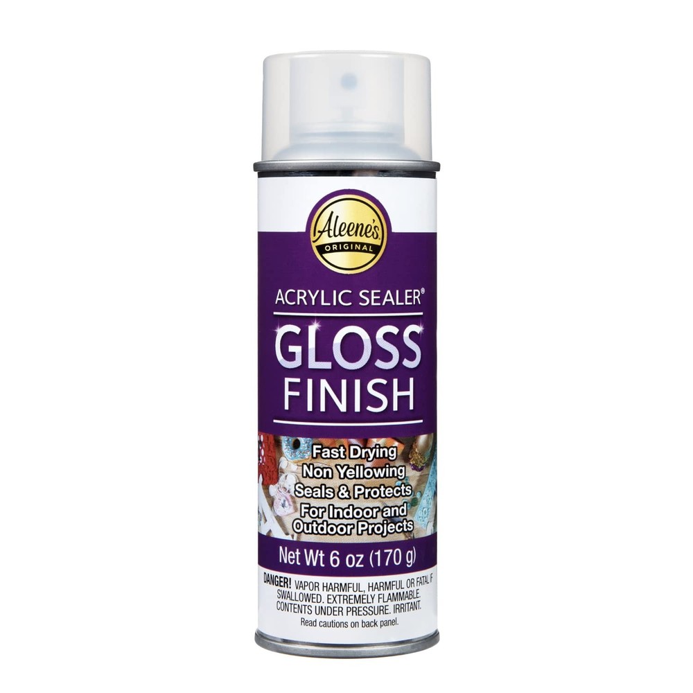 Aleene’s 26412 Spray Gloss Finish, 6 Oz Acrylic Sealer, 6 OZ, Clear –