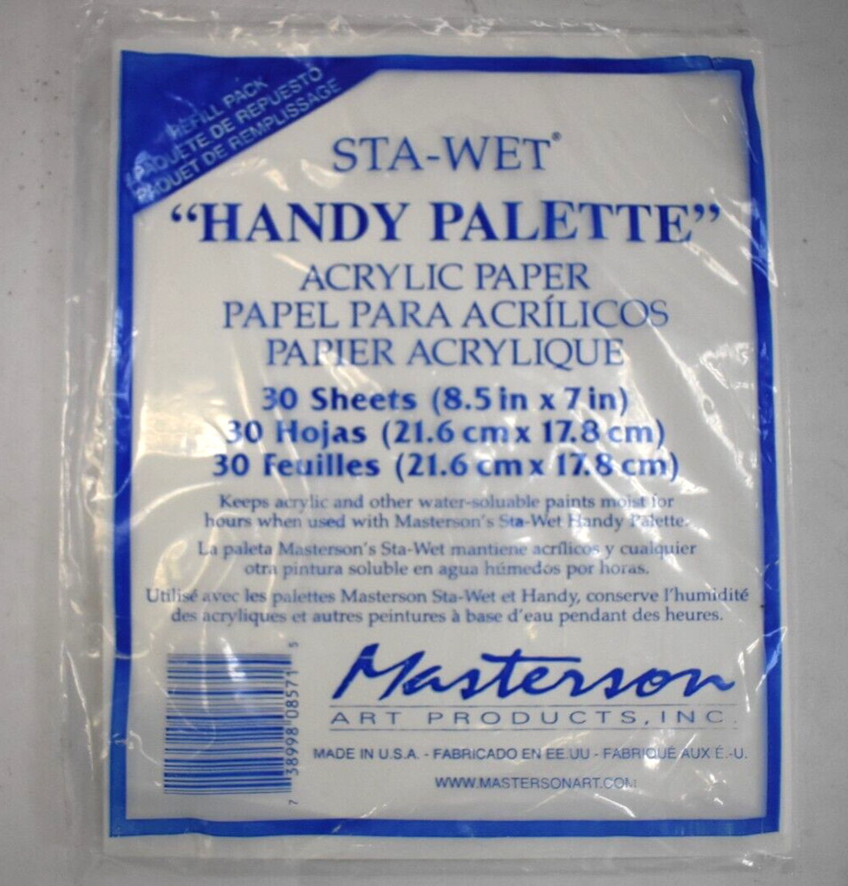 Masterson Sta-Wet Stay Wet Handy Palette Acrylic Paper 8.5″ x 7″ 30 Sheets