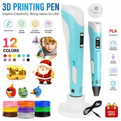 3D Printing Pen Set 3D Drawing Pen with Led Display 12 Color Filament Kid Gift