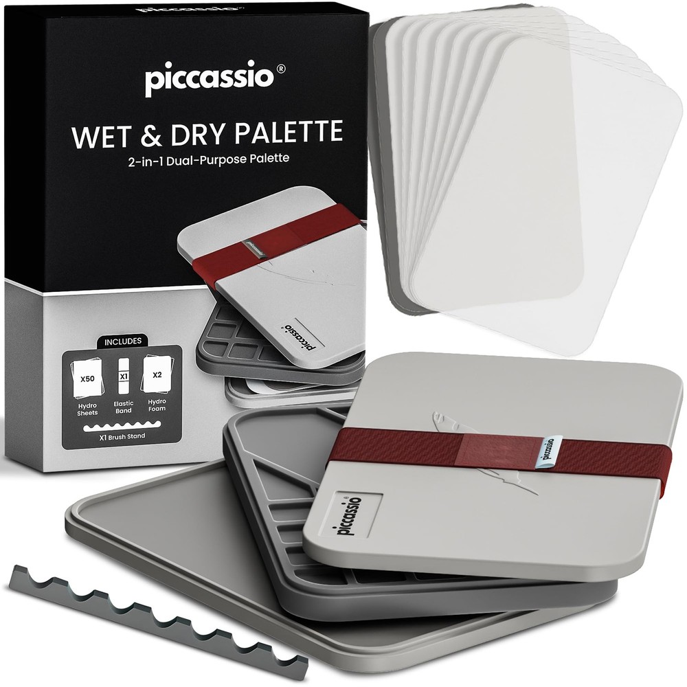 Stay Wet Palette for Acrylic Painting, Easy to Clean, Sturdy and Gray