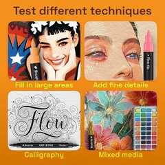 Acrylic Paint Markers – Paint Pens for Drawing – Brush + Fine 36 Multicolor