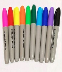 6 Pack Permanent Marker Pens Assorted Multi Colour bullet Point Tip