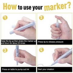 AKARUED Silver Acrylic Paint Markers, 8 Pack 1 Count (Pack of 8),
