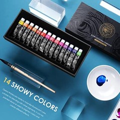 Paul Rubens Watercolor Paint 14 Vibrant Neon Colors Watercolor Paint Set, Opera