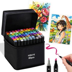 Professional Dual-Tip Alcohol Markers Set – 80 Colors for Drawing & Sketching
