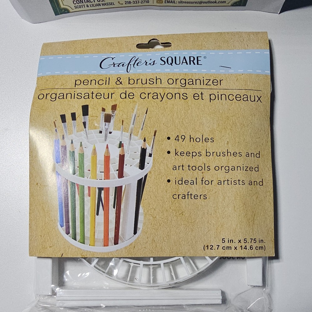 Crafter’s Square Pencil & Brush Organizer 49 Holes 5″ x 5.75″ White