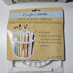Crafter’s Square Pencil & Brush Organizer 49 Holes 5″ x 5.75″ White