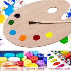 Tamaki Wooden Paint Palette Tray Palettes for Acrylic, Painting Clear