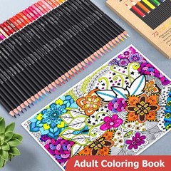 Soucolor 72-Color Colored Pencils for Adult Coloring Books Soft Core