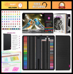 80PCS Colored Pencils Set for Adults – 72 Soft Core, Sketchbook, Coloring Book,