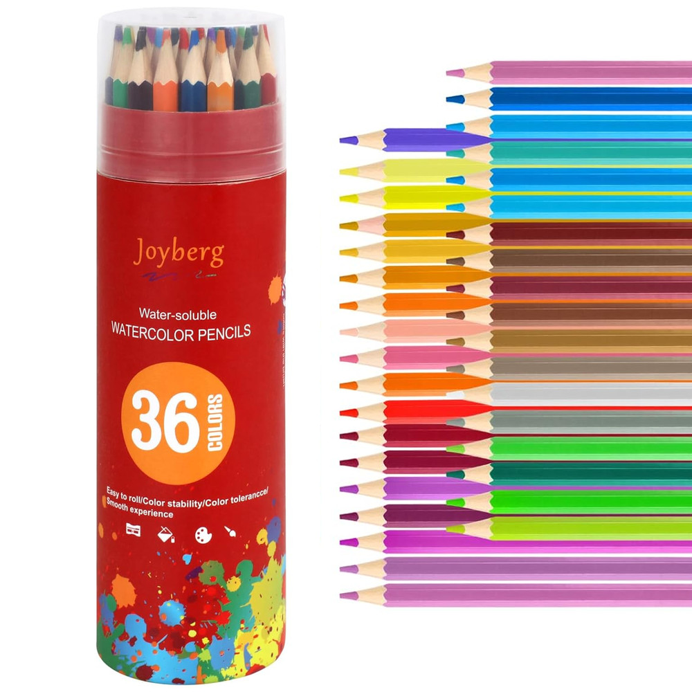 36 Watercolor Pencils Set Water Soluble Artist Drawing Pencils Adult Coloring
