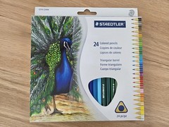 Staedtler Triangular Barrel Assorted 24 Colored Pencils New 1270 C24A6