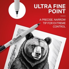 Sharpie Permanent Markers, Ultra Fine Point, 1 Count (Pack of 2), Black