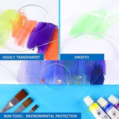 2 Pack 11.8 x 7.9 Inch Acrylic Paint Palette with Thumb Hole Clear Paint