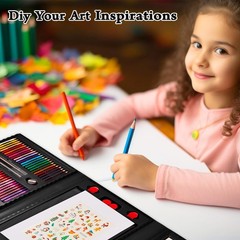 KINSPORY Art Kit, 290 Pack Art Sets Crafts Drawing Coloring kit, Double-Side Tri