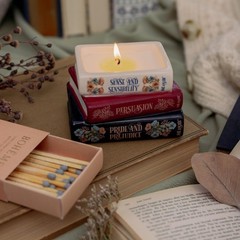 Steel Mill & Co Novelty Shaped Book Theme Scented Candle, 6.5 oz, Jane Austen