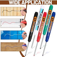 5Pcs Deep Reach Markers Multi-Purpose Deep Hole Marker Pens Long Nib Nose Waterp