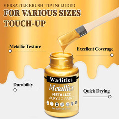 Acrylic Paint Metallic Gold, 250Ml Gold Leaf Paint for Art Painting, Ideal for C