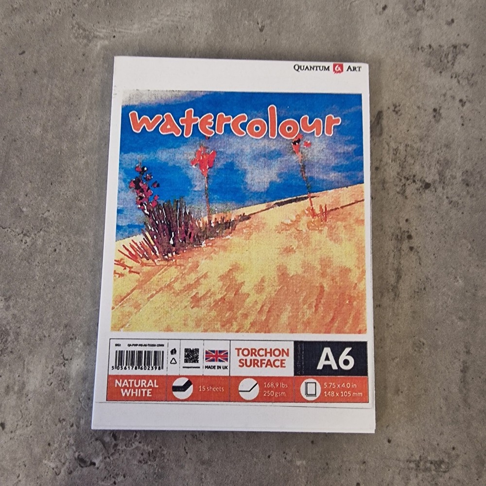 A6 Torchon Surface Pad – 250gsm – A6 – Natural White – 15 Sheets – UK – Free P&P