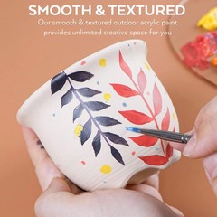 Nicpro 32 Colors Outdoor Acrylic Paint Bulk with Brush and Sponge, Knife,