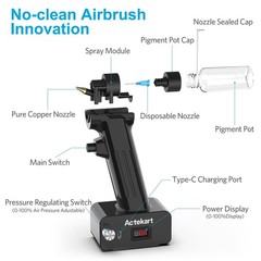 No-Clean Airbrush Kit with Disposable Nozzle (50pcs x 0.2mm & 100pcs x 0.3mm & 1