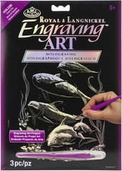 Holographic Foil Engraving Art Kit 8X10 Dolphin Pod