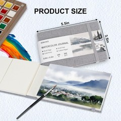 Watercolor Sketchbook, 3.5×5.5 Watercolor Journal, 2 Packs, 50 Sheets Each, C…