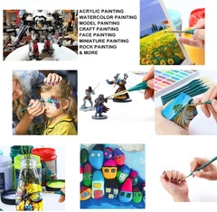 Detail Thin Paint Brush Set 10Pcs for Model Minature Craft and Art Pain