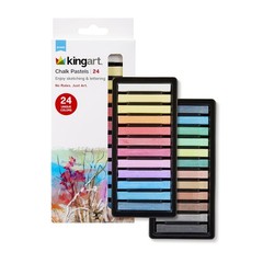24-Piece Chalk Pastels Set – Vibrant Colors, Acid-Free and Non-Toxic