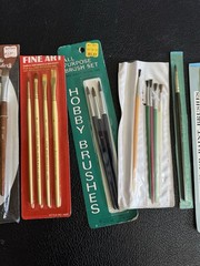 Vintage Artist Paint Brush Lot Craftint Fine Sable Rose Art Red Sable New