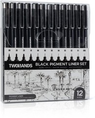 Art Pens,Fineliner Ink Pens,Set of 12 Technical Drawing pen,Pigment Pen,Fine …