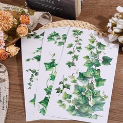 OLYCRAFT 3pcs/Set Green Leaf Rub on Transfers for Furniture 6×12 inch Transfe…