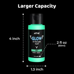 ARTME Glow in The Dark Paint, 10 Bright 2 Fl Oz (Pack of 10), 10 Colors