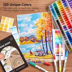 Fineliner & Brush Dual Tip Marker Set – 120 Colors