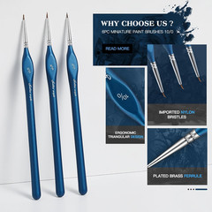 Detail Paint Brushes10/0, 6PC Extra Fine Detail Miniature Paint Brush Very Fine