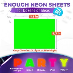 8.3 x 11.8 x 0.01 inches, Pink, Green, Yellow, Orange, Fluorescent Orange-red